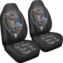 Blue Velociraptor Dinosaur Get In Sit Down Shut Up And Hold On Car Zipper Car Seat Covers Nearkii
