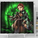 Tanjiro Anime Moonlight Shower Curtain Nearkii