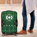 Green Lattern Christmas Style Travel Luggage Cover Suitcase Protector Nearkii