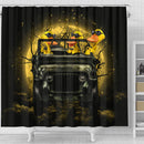 Funny Ducks Drive Jeep Moonlight Halloween Shower Curtain Nearkii