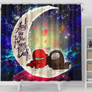 Among Us Couple Love You To The Moon Galaxy Shower Curtain Nearkii