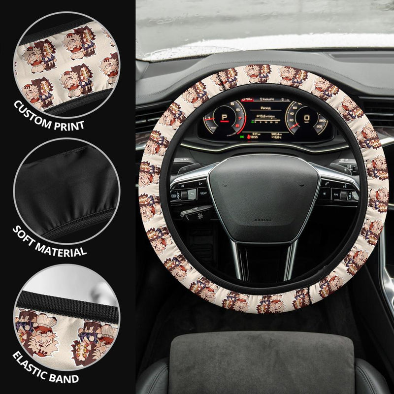Chipi Doma And Kokushibo Demon Slayer Anime Car Steering Wheel Cover1 Nearkii