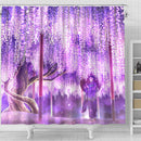 Anime Girl Under Blossom Tree Shower Curtain Nearkii