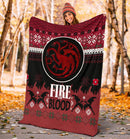 Fire And Blood Ugly Christmas Custom Blanket Home Decor Nearkii