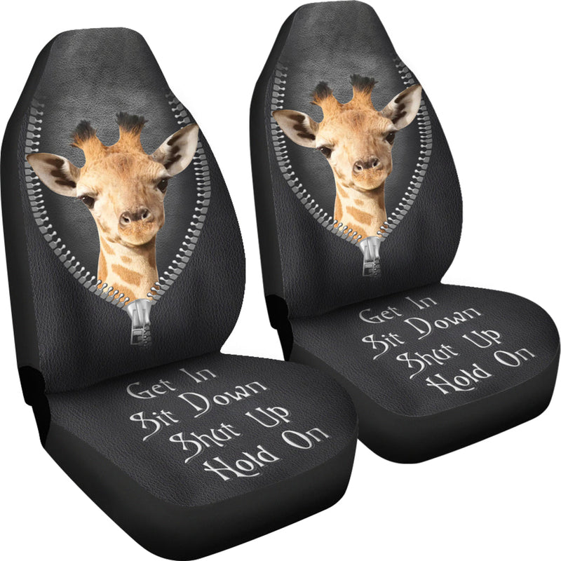 Giraffe Get In Sit Down Shut Up Hold On Zipper Car Seat Covers Nearkii