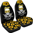 Best I Do What I Want Skull Sunflower Premium Custom Car Seat Covers Decor Protector Nearkii