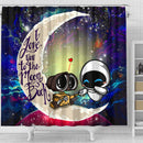 Wall-E Couple Love You To The Moon Galaxy Shower Curtain Nearkii