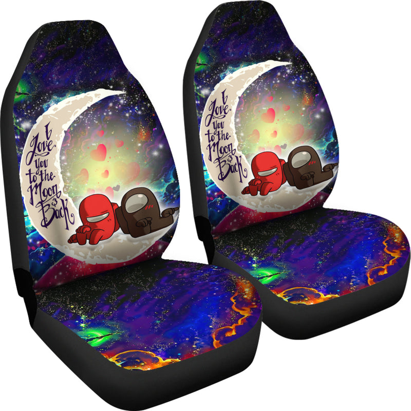 Among Us Couple Love You To The Moon Galaxy Car Seat Covers Nearkii