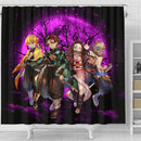 Demon Slayer Team Pink Anime Moonlight Shower Curtain Nearkii