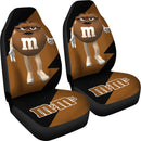 M&M's Candy Ice Cream Cones Chocolate Brown Art Car Seat Covers Custom Car Accessories