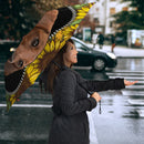 Brown Dachshund Sunflower Zipper Umbrella Nearkii