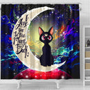 Sailor Moon Cat Love You To The Moon Galaxy Shower Curtain Nearkii