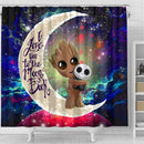 Groot Hold Jack Skelington Love You To The Moon Galaxy Shower Curtain Nearkii