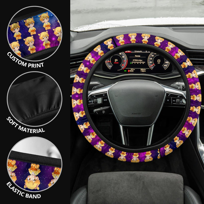 Agatsuma Zenitsu Demon Slayer Anime Premium Custom Car Steering Wheel Cover 2 Nearkii
