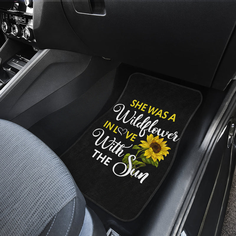 Sunflowers She Was A Wildflower Front And Back Car Mats (Set Of 4) Nearkii