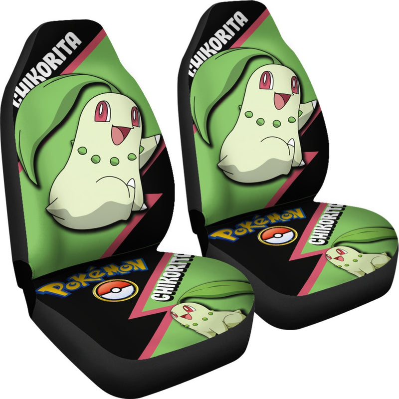 Chikorita Car Seat Covers Custom Anime Pokemon Car Accessories Nearkii