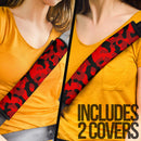 Red And Black Camouflage Premium Custom Car Seat Belt Covers Nearkii