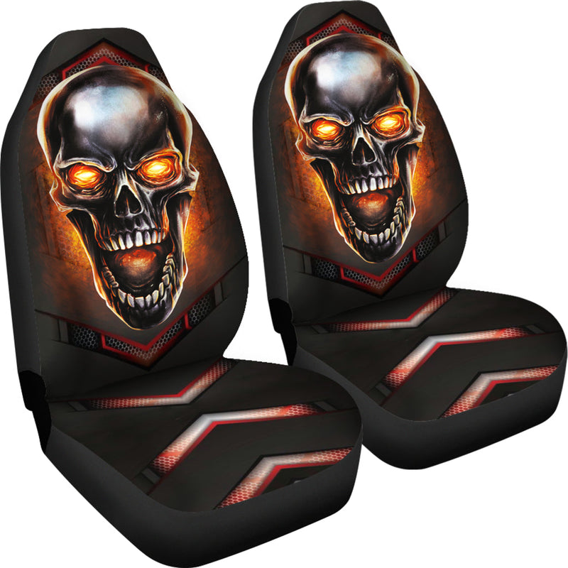 Metal Skull Fire Jeep Premium Car Seat Cover Nearkii