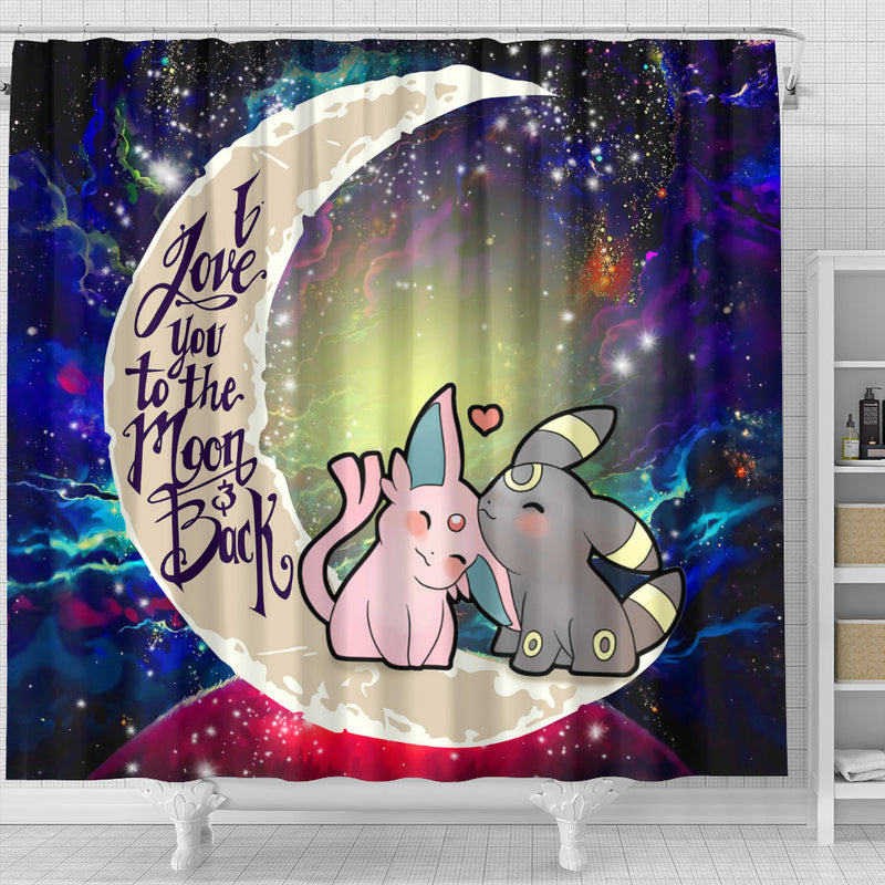 Pokemon Espeon Umbreon Love You To The Moon Galaxy Shower Curtain Nearkii