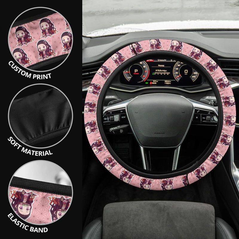 Kamado Nezuko Demon Slayer Anime Car Steering Wheel Cover 3 Nearkii