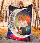 Cute Hinata Haikyuu Love You To The Moon Galaxy Premium Blanket Nearkii
