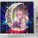Chainsaw Man Denji X Power Love You To The Moon Galaxy Shower Curtain Nearkii