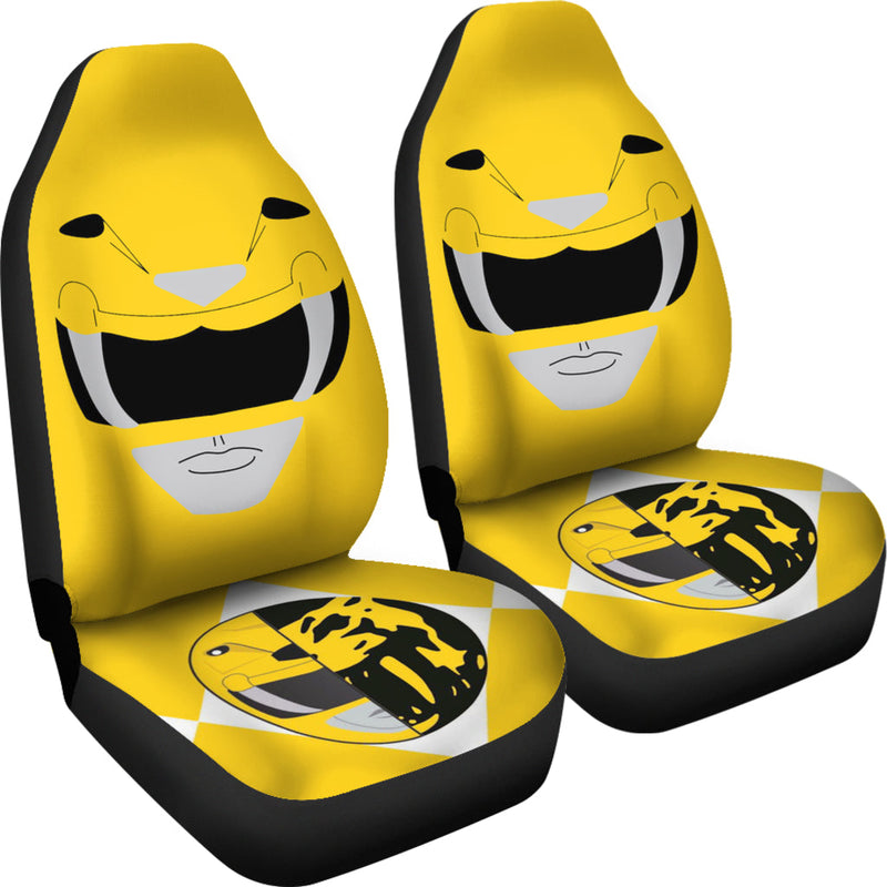 Mighty Morphin Power Rangers Yellow Premium Custom Car Seat Covers Decor Protectors Nearkii