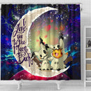 Pikachu Cute Mimikyu Love You To The Moon Galaxy Shower Curtain Nearkii