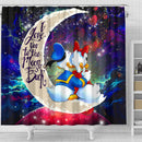 Couple Cute Duck Couple Love You To The Moon Galaxy Shower Curtain Nearkii