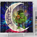 Hulk And Loki Love You To The Moon Galaxy Shower Curtain Nearkii