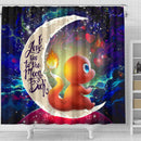 Cute Charmander Pokemon Love You To The Moon Galaxy Shower Curtain Nearkii