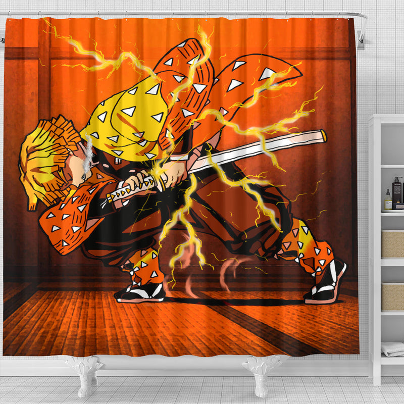 Zenitsu Demon Slayer Shower Curtain Nearkii