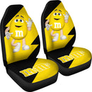 M&M's Candy Ice Cream Cones Chocolate Yellow Car Seat Covers Custom Car Accessories