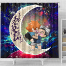 Bokuhina Love You To The Moon Galaxy Shower Curtain Nearkii