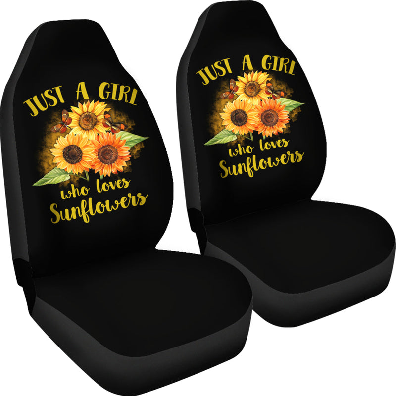 Best Sunflowers Just A Girl Who Loves Sunflowers Art Premium Custom Car Seat Covers Decor Protector Nearkii