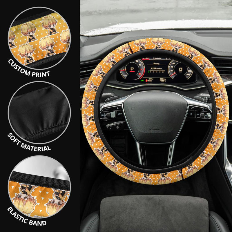Agatsuma Zenitsu Demon Slayer Anime Car Steering Wheel Cover 5 Nearkii