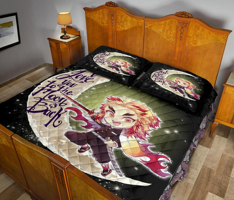 Demon Slayer Anime Chibi Moon Quilt Bed Sets Nearkii