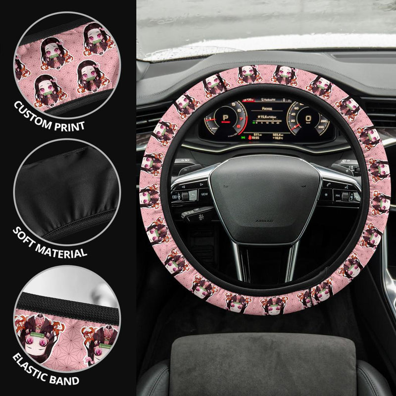 Kamado Nezuko Demon Slayer Anime Car Steering Wheel Cover 2 Nearkii