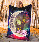 Umbreon Espeon Eevee Evolution Pokemon Love You To The Moon Galaxy Blanket Nearkii