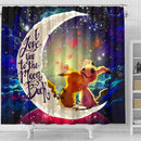 Pikachu Cute Mimikyu Art Love You To The Moon Galaxy Shower Curtain Nearkii