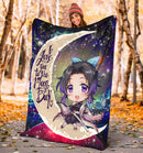 Shinobu demon slayer Love You To The Moon Galaxy Premium Blanket Nearkii