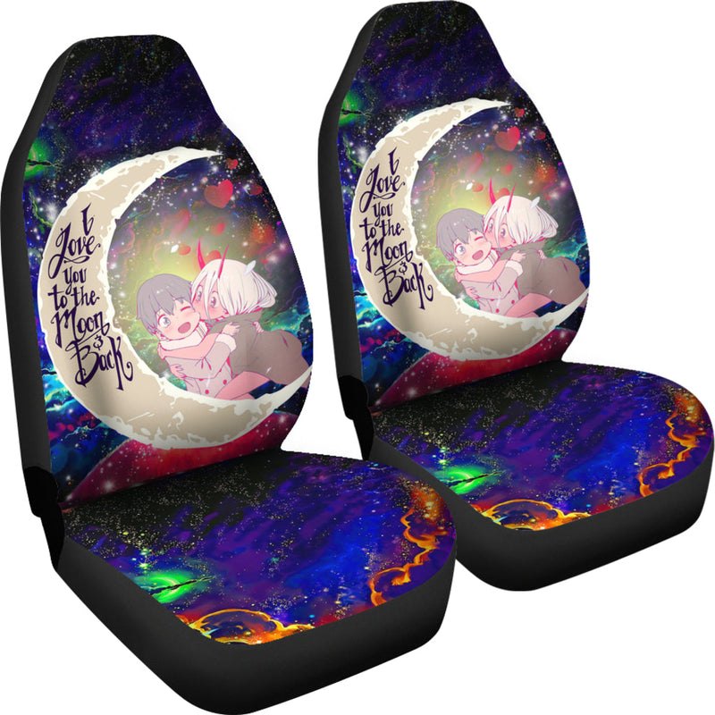 Darling In The Franxx Hiro And Zero Two Love You To The Moon Galaxy Car Seat Covers