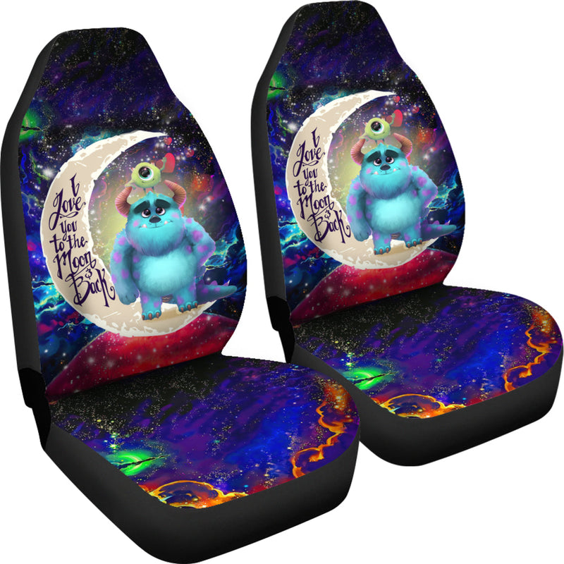 Monster Inc Sully And Mike Love You To The Moon Galaxy Premium Custom Car Seat Covers Decor Protectors Nearkii