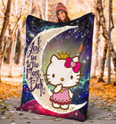 Hello Kitty Love You To The Moon Galaxy Premium Blanket Nearkii