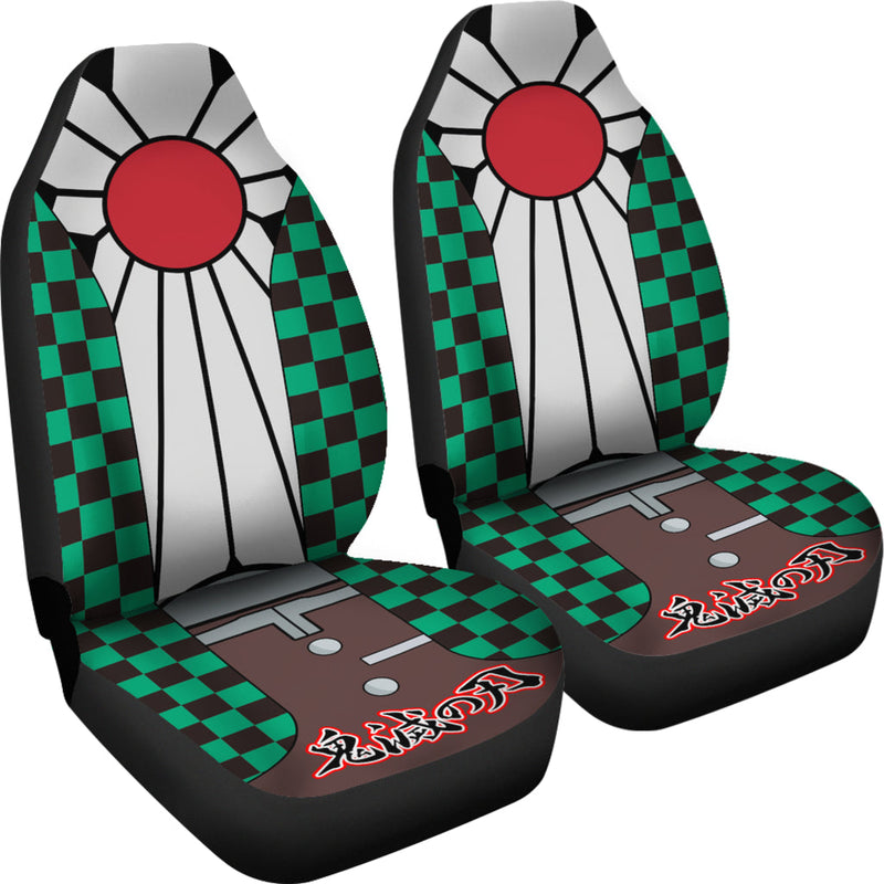 Demon Slayer Tanjiro Kamado Pattern Premium Custom Car Seat Covers Decor Protectors Nearkii
