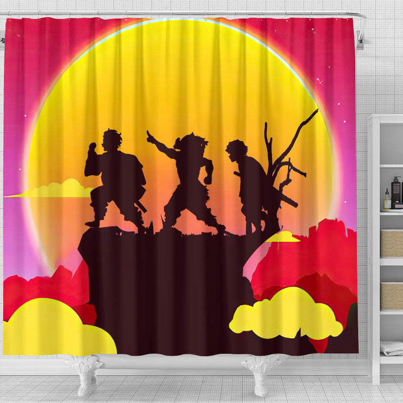 Demon Slayer Kimetsu No Yaiba Sunset Shower Curtain Nearkii