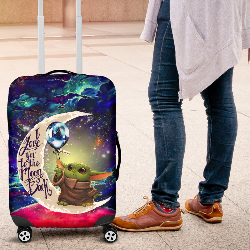 Baby Yoda Love You To The Moon Galaxy Luggage Cover Suitcase Protector Nearkii