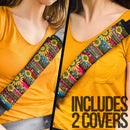 Cheetah Sunflower Car Seat Belt CoversCustom Car Interior Accessories Perfect Gift Nearkii
