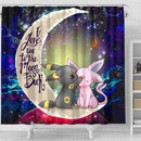 Pokemon Couple Espeon Umbreon Love You To The Moon Galaxy Shower Curtain Nearkii