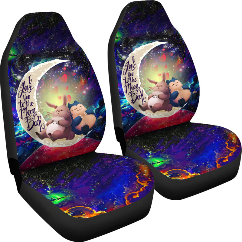 Totoro Ghibli Snorlax Pokemon Love You To The Moon Galaxy Premium Custom Car Seat Covers Decor Protectors Nearkii